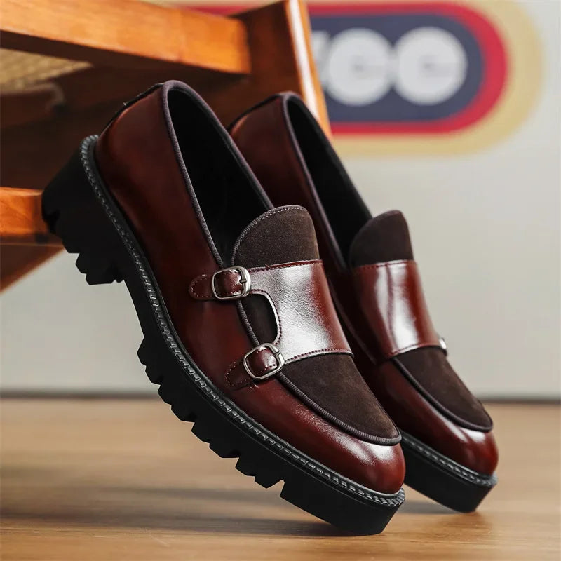 Men's Shoes Loafers Men Leather dress shoes fashion British Style Business Shoes for men Luxury Slip-On Casual Shoe Big Size 46