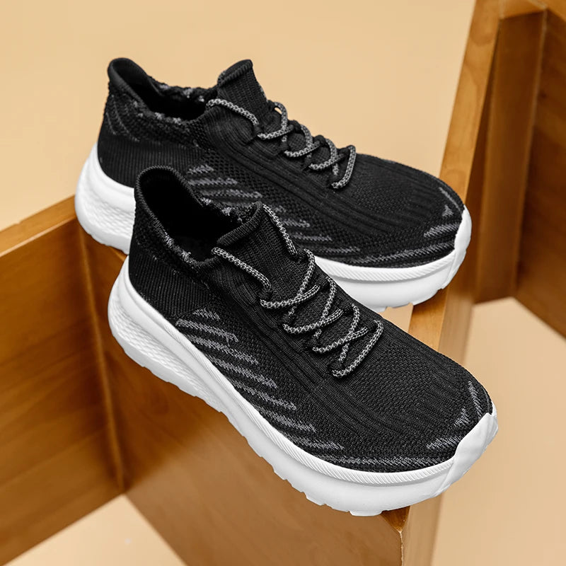 Women's Knitted Sports Shoes, Breathable, Lightweight and Casual Sports Shoes, Soft-soled Walking Sports Shoes for Men and Women