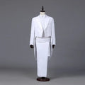 Men's Tailcoat Classic Modern White and Black Basic Style Mens Suit with  Singer Magician Stage Jacket Outfits