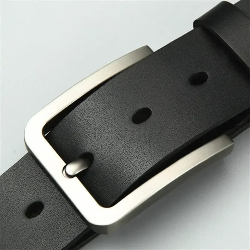 Business Leisure Men's Alloy Square Pin Buckle Belts Male Famous Brand Luxury Designer Synthetic Leather Jeans Belts for Men