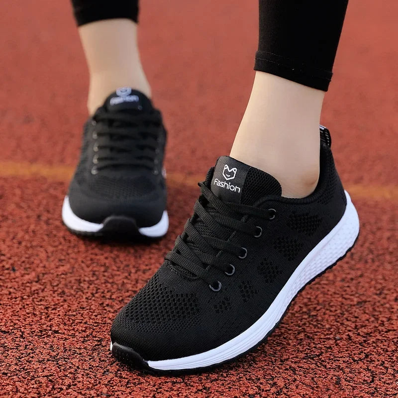 Women Casual Shoes Fashion Breathable Walking Mesh Flat Shoes Sneakers Women Running Gym Vulcanized Shoes White Female Footwear