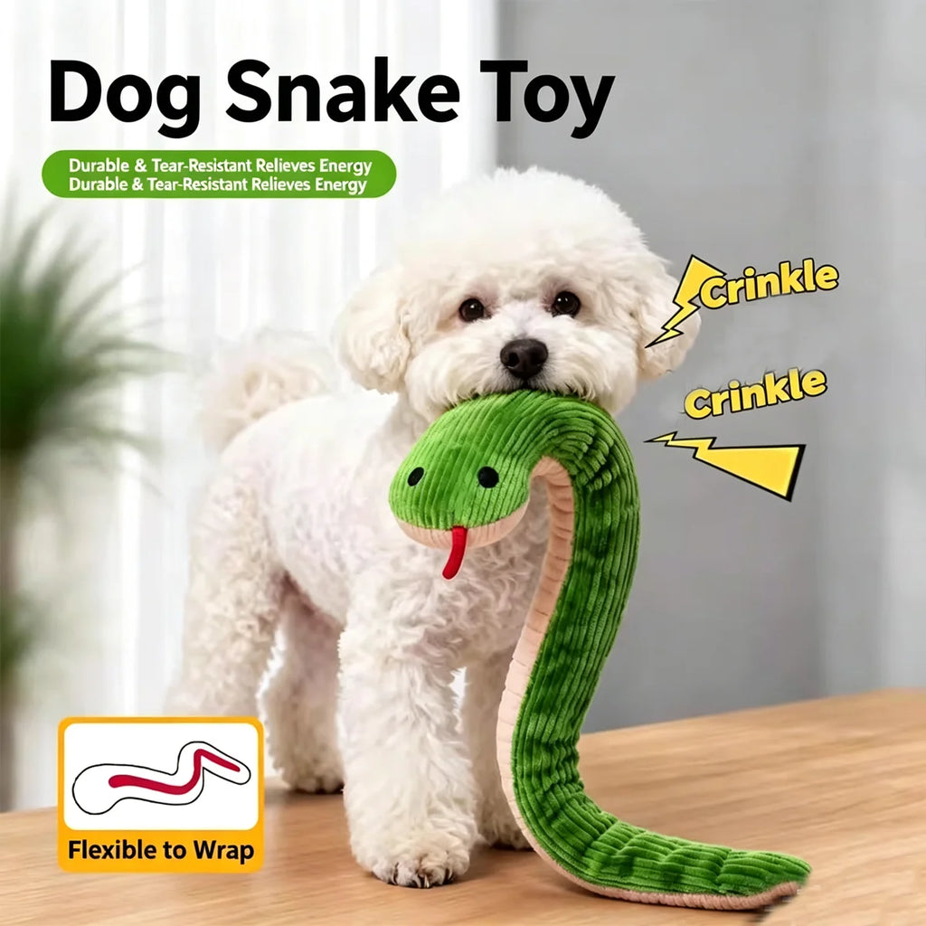 Pet Sound-Making Paper Toys Soft Plush For Teeth Grinding Interactive Chewing Simulation SnakeToyCats&DogsRelieve Stress Boredom