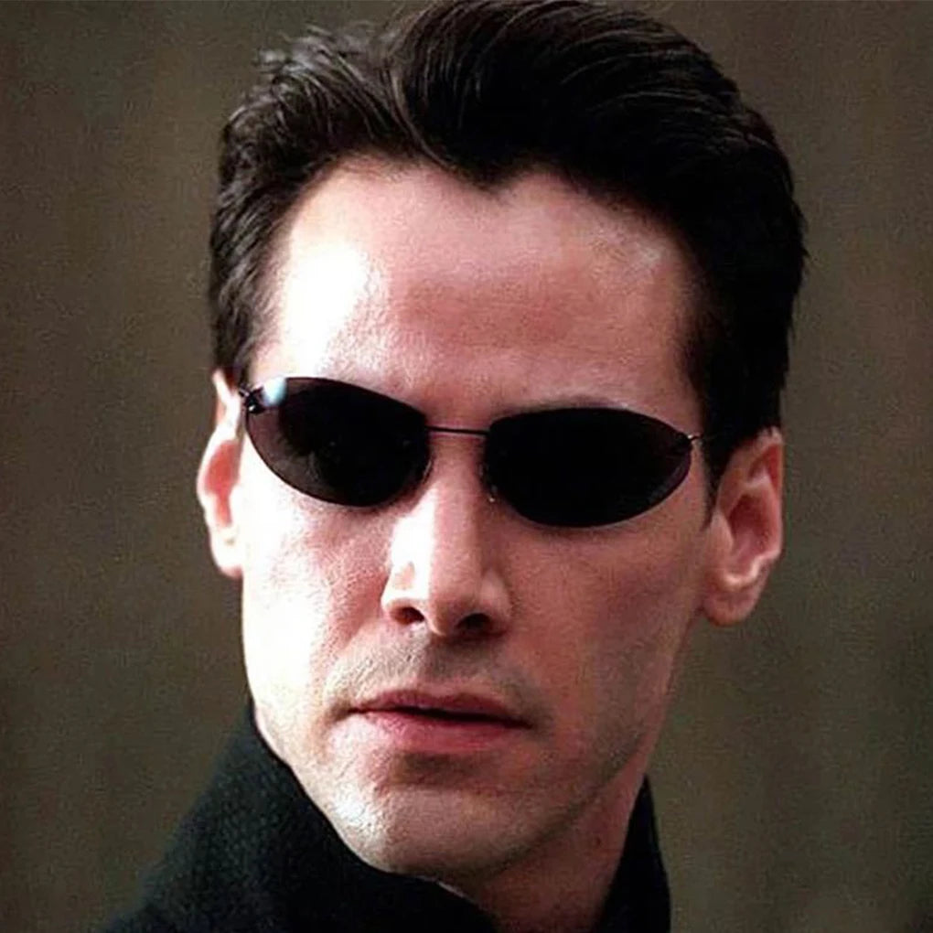 Cool Lightweight Matrix Style Sunglasses For Men Polarized Lens Frameless UV And Glare Protection