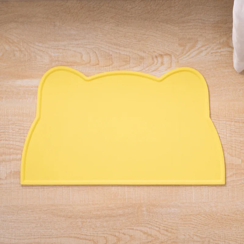 Pet Feeding Mat For Dogs & Cats Multiple Colors Silicone Waterproof washable Cat Food Bowl Mat With Raised Edge Cat Dog Placemat