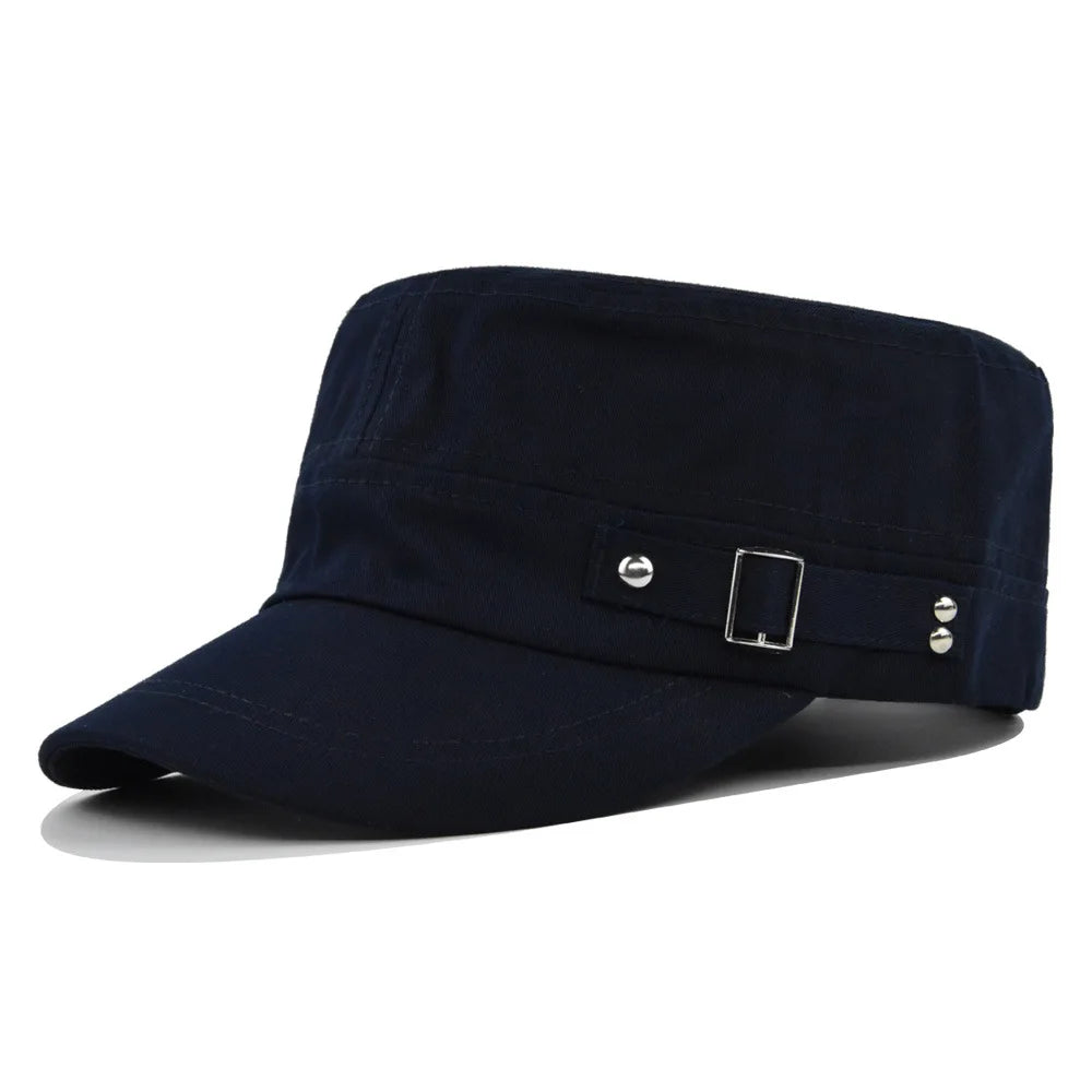 Hat Men's Flat Military Hat Is Simple And Versatile, Middle-Aged Hat Spring And Autumn Duck Tongue Casual Fashion New Style