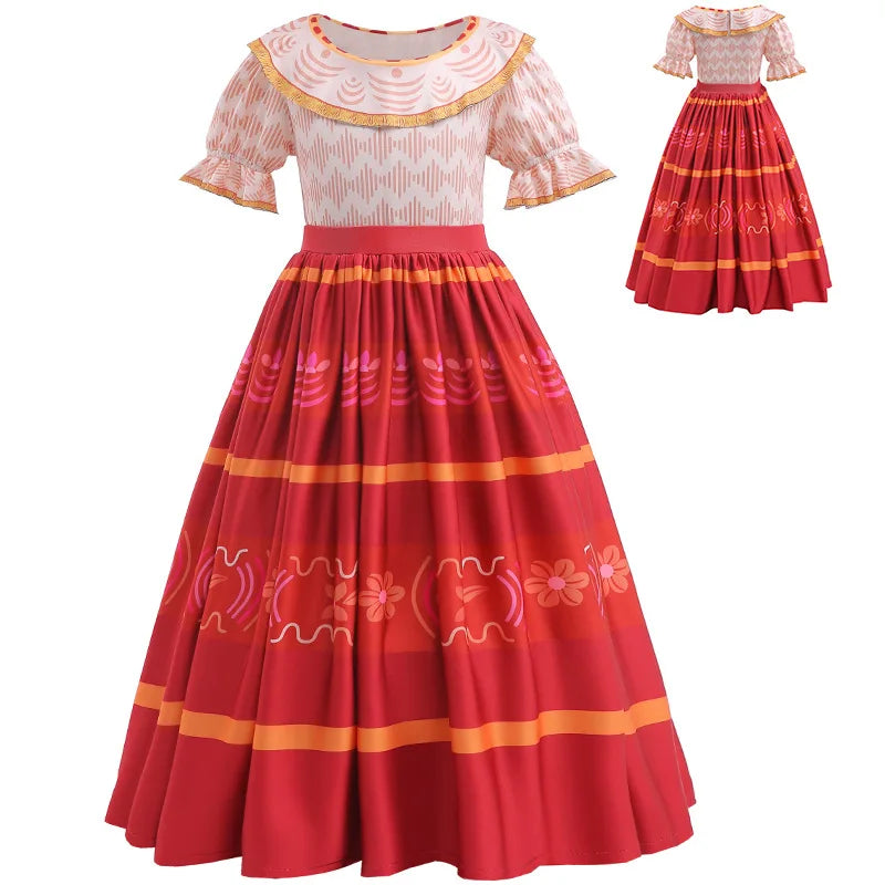 Children's Dress Summer 3-12 Year Old Casual Short-Sleeved Girl's Dress Cotton Print Birthday Party Girl Princess Dress