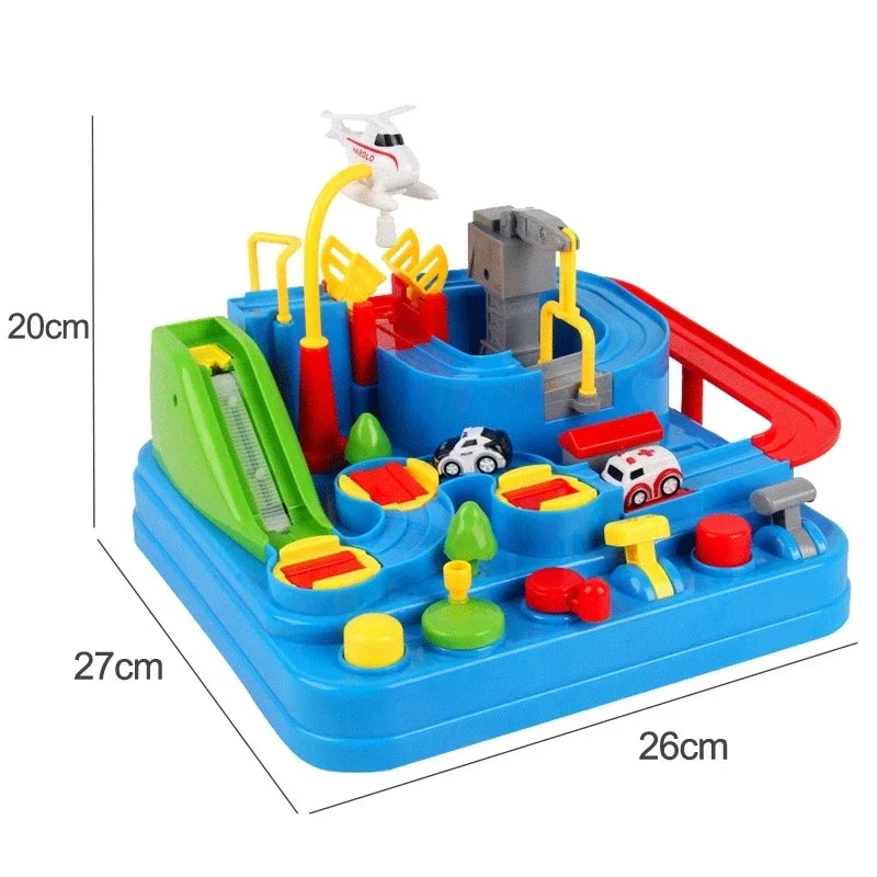 Hot Kids Educational Car Toys for Boys Track Adventure Brain Table Games Rail Cars Mechanical Parking Lots Children Xmas Gifts