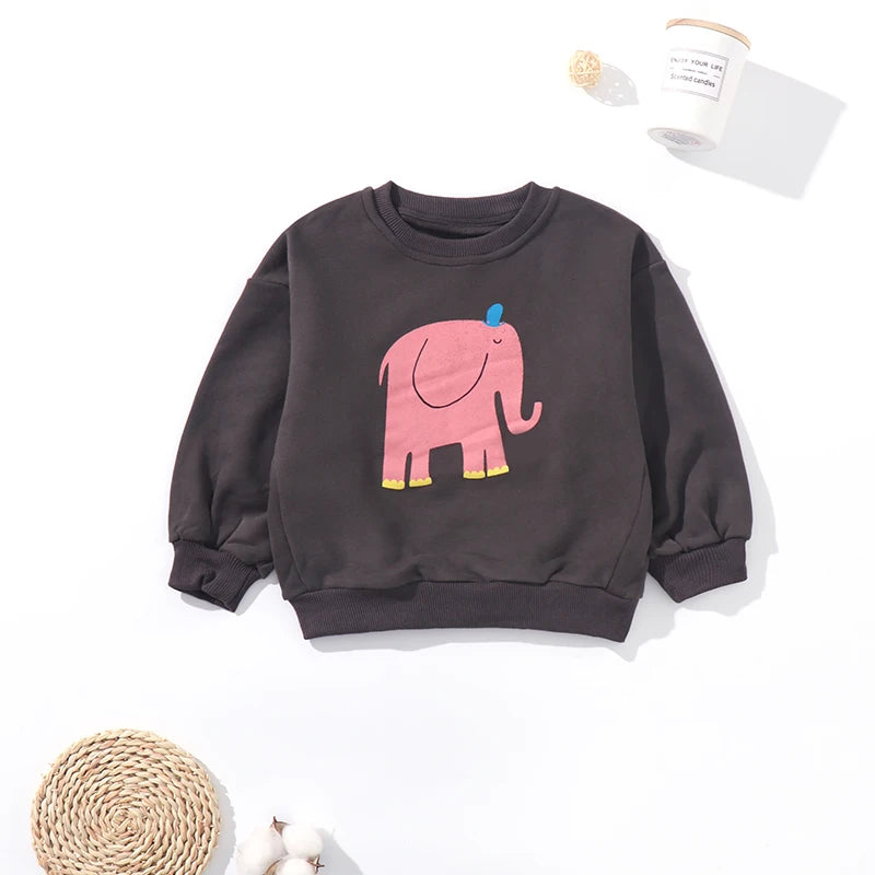 INS 2024 Korean Childrens Autumn Winter Clothes for Girls Boys Babi Sweaters Kids Sweatshirts Long Sleeve O-neck Cute Tops