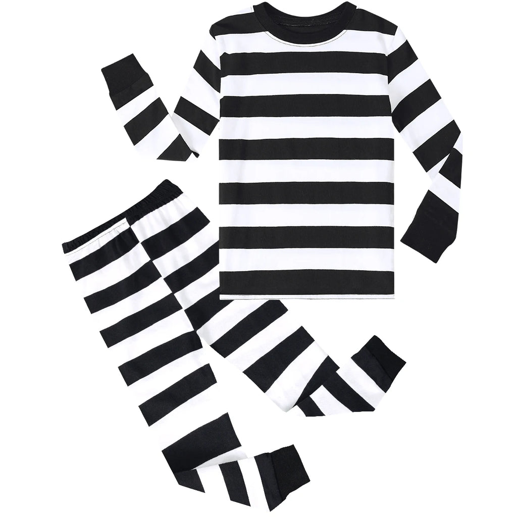 Kids Pajamas Boys Pyjamas Set Toddler Rainbow Stripe Pijamas Children Halloween Carnival Sleepwear Party Gift Pjs