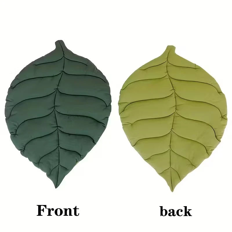1-2PCS Leaf Shaped Pet Bed Reversible Soft Washable Non Slip Cushion for Cats Dogs Indoor Travel Camping Comfortable Cozy Mat