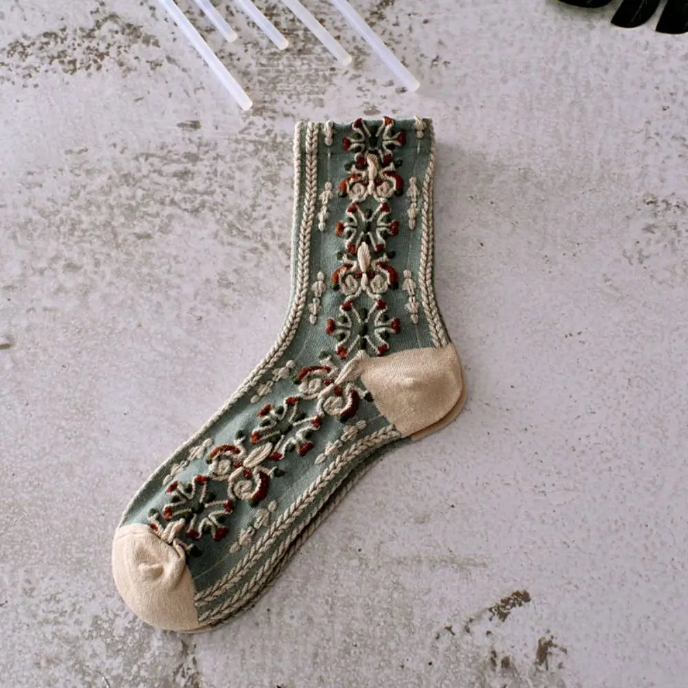 Classical Women's Socks Flowers Dress Socks Girl's Famale Cute Socks Spring And Autumn Socks Socks for Women Fashion Cute Socks