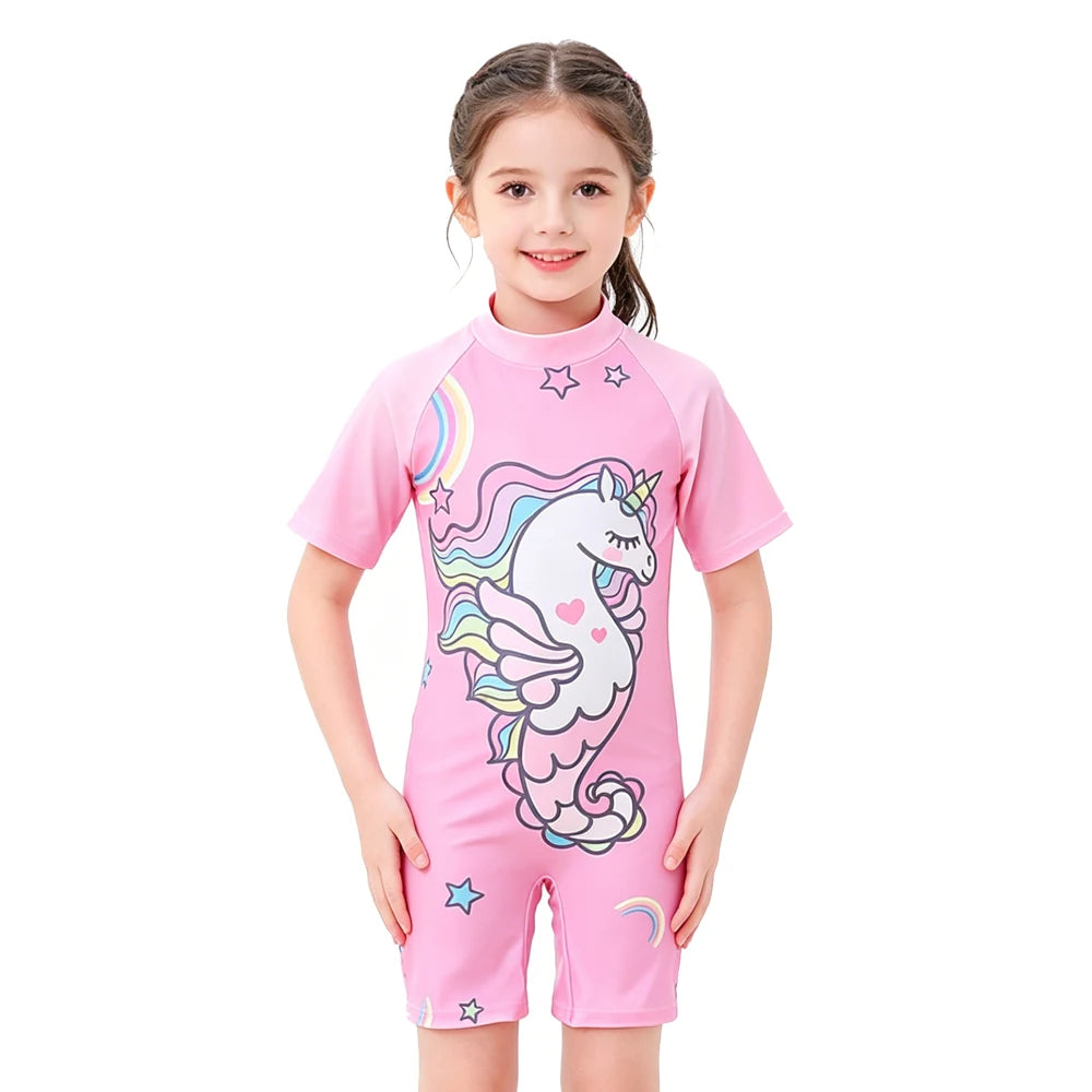 Children's Swimwear One-piece Swimsuit For Boys and Girls Little Kids Big Kids Sun Protection Hot Spring Unicorn Swimming Set