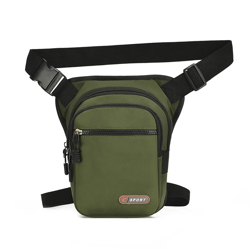 Fashion Motorcycle Men's Casual Waist Leg Bag Travel Personality Bag Oblique Cross Bag Soft Side Contrast Color Shoulder Bags