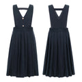 Kids Girls School Uniform V-Neck Sleeveless Pleated Overall Skirt Dress Recitation Chorus Performance Costume Birthdays Clothes