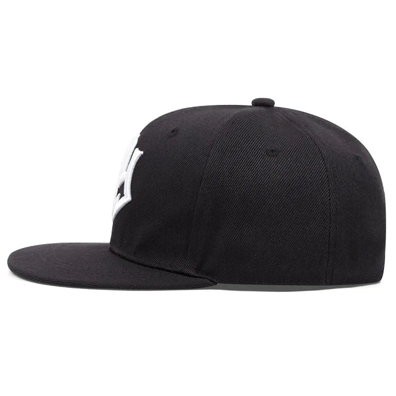 Men's and women's flat brimmed hatsStreet Embroidery Letter NYHip hop flat brimmed hat with adjustable styleFashionable