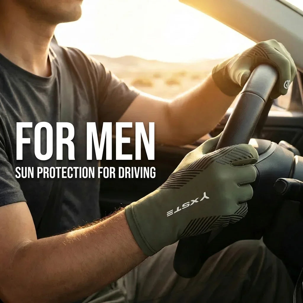 Men Outdoor UV Sun Protection Full Finger Gloves Touchscreen Anti Slip Breathable Cycling Driving Fishing Hiking Sports Gloves