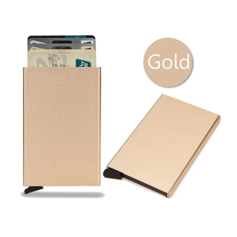 Smart Wallet Card Holder Metal Thin Slim Men Women Wallets Pop Up Minimalist Wallet Small Black Purse Vallet Walets for Men