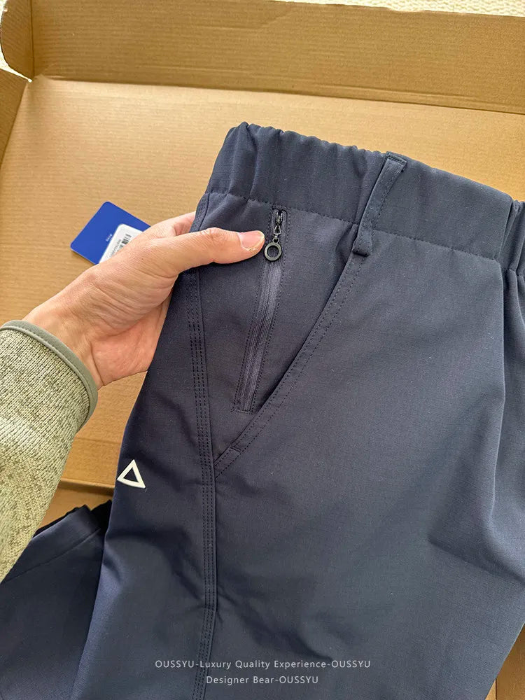 2026 Spring Summer Casual Cargo Pants Outdoor American Style Work Triangle Logo Tactical Hiking Off-road Motorcycle Trousers Man