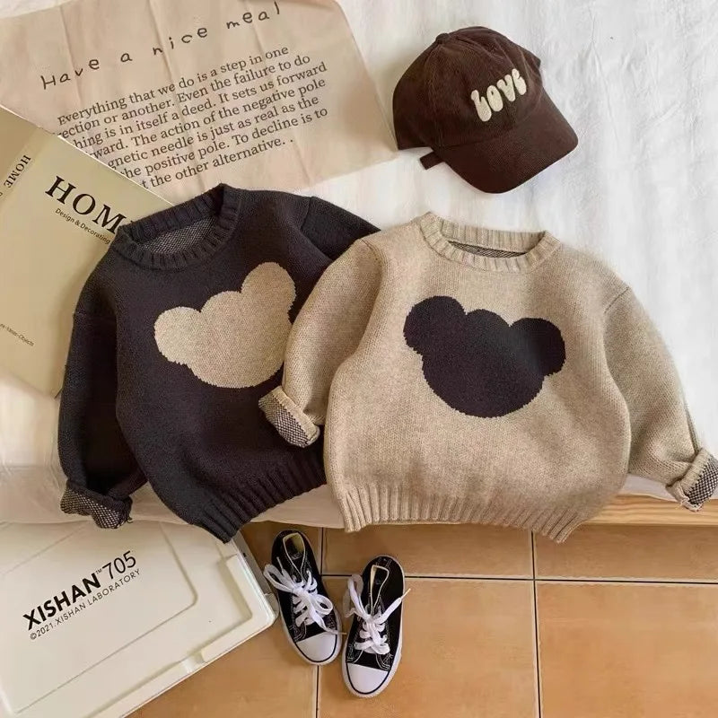 MJ230187 Korean-Style baby Sweaters, Autumn and Winter Outfits for Boys and Girls, Newborn Outerwear, Bear Hooded Knits