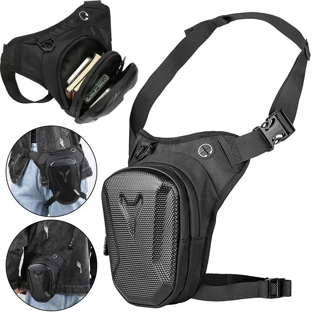 Motorcycle Bag Men Motorbike Leg Side Bag EVA Hard Shell Male Phone Waist Pack Motorcycle Drop Leg Bag Fanny Pack Bum Bags