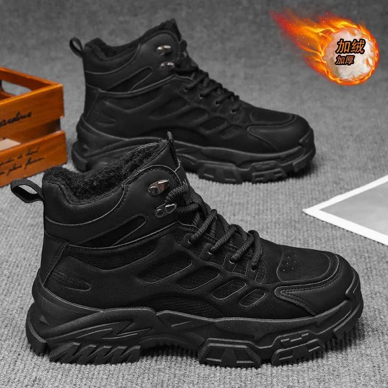 Men Boots 2026 New Winter Slippers Warm Men Shoes Waterproof Non-Slip Plush Sneakers Male Tenis Shoes Boots Men Sneakers Winter