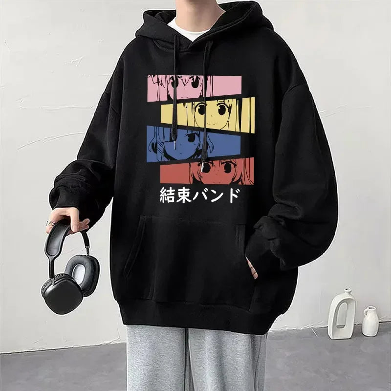 Anime Cos BOCCHI THE ROCK! Hoodie Kessoku Band Logo Couples Hoodies Goto Hitori Ijichi Nijika Cospaly Oversized Long Sleeve Male
