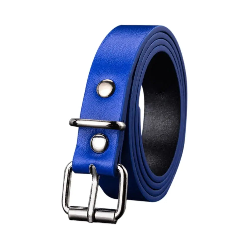 Boys Girls Retro Casual Pin Buckle Waistband Children Leather Belt Trouser Dress Belts Thin Waist Strap