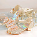 Children's Princess Wedding Party Shoes Summer New Girls Crystal Sandals Fashion Pearl Bowknot Baby Kids Performance High Heels