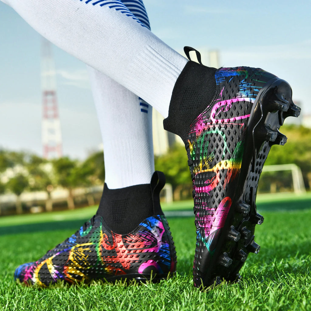 New High-Top Student Outdoor Sports Shoes Special Soccer Shoe Student Competitions Teenagers Training Football Shoes 31-40#