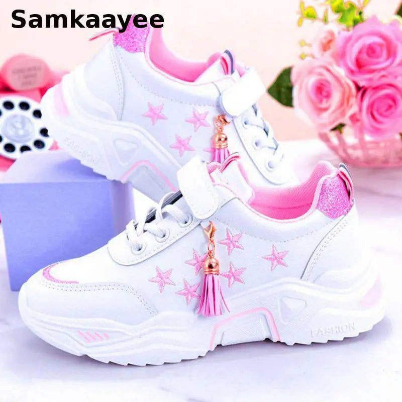 5-18y Children Sneakers Girls Casual Shoes Spring Autumn Kids Breathable Soft Soled Anti-slip Cartoon Princess Walking Footwear