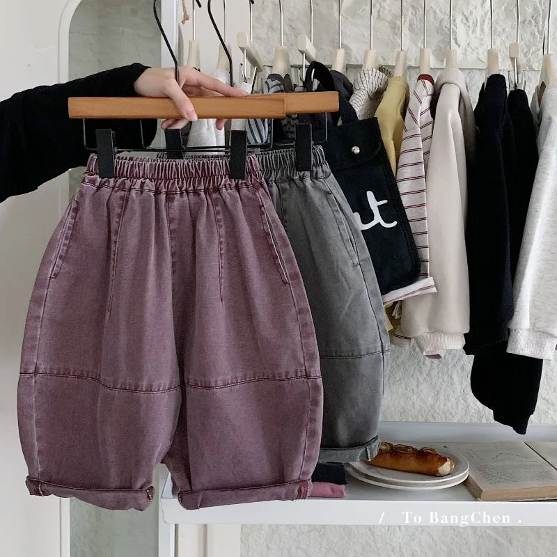Children Casual Pants 2025 Autumn Denim Pants for Kids New Korean Version Boys Girls Loose Trousers Toddler Jeans Baby Joggers