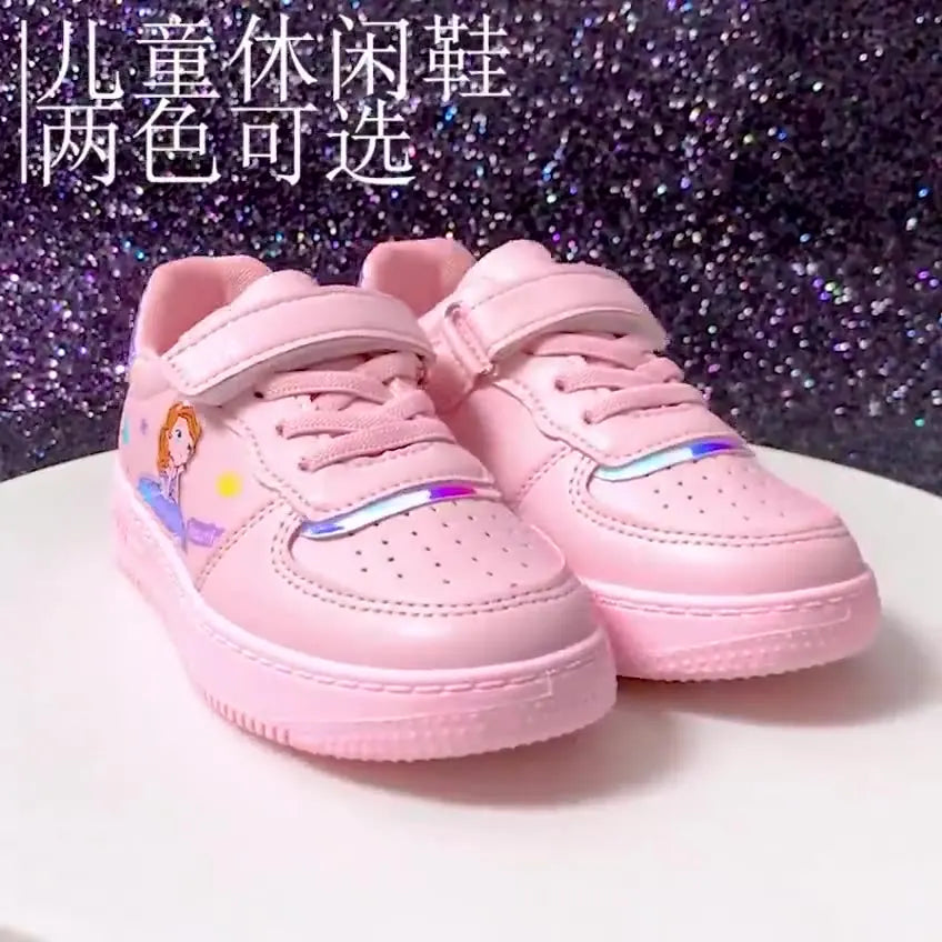 Kids Sneakers Four Seasons Girls Fashion Sports Running Shoes Non-slip Children's Flat Shoes Casual Breathable Outdoor Sneaker