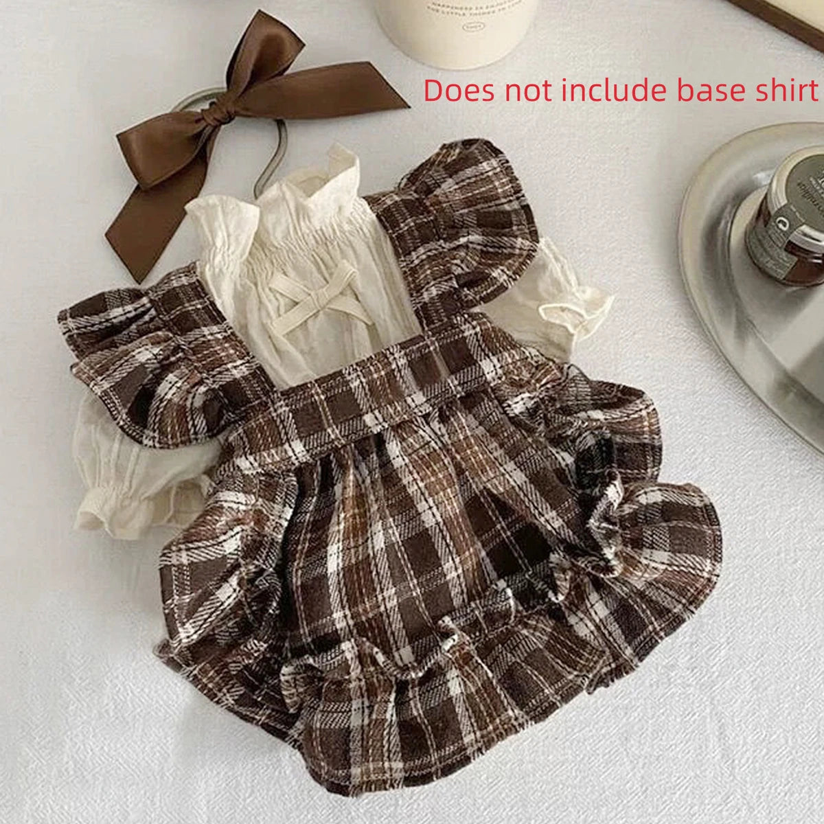 Pet Clothes Dog Dresses Princess Retro Plaid Bow Skirt Teddy Bichon Small Medium Dog Clothes Fashion Trend Decorative Clothing