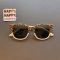 New Children Vintage Leopard Print Square Sunglasses UV400 Outdoor Fashion Girls Boys Protection Sunglass Kids Sun Glasses