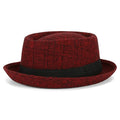 New Autumn and Winter Hats for Men British Retro Jazz Hats Round-Top Small Top Hats Women's Classic Plaid Gentleman-Style Hats