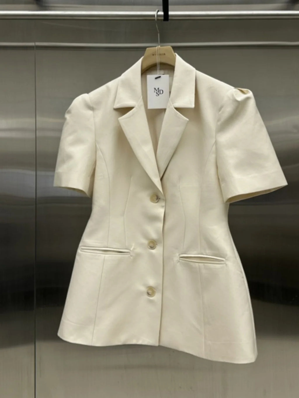 SuperAen 2024 Summer New Korean Short Sleeve Overcoat Women's Fashion Style Blazer Coat