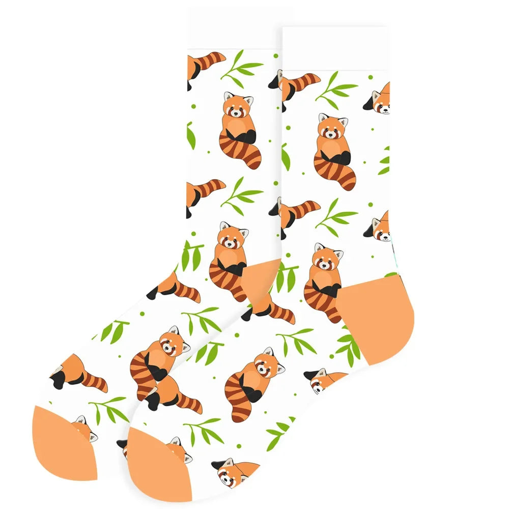 Cute Women Socks Cartoon Animal Food Fruit Socks Kawaii Funny Trendy Socks Happy Harajuku Casual Autumn Spring Stocking