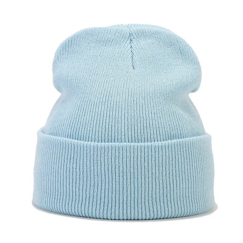 Knitted hats for men and women in autumn and winter, pure color, simple and versatile. Knitted hats with pullovers and cold hats