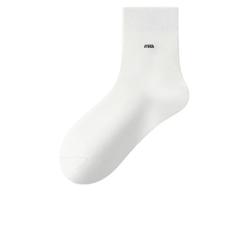 5 Pairs Socks For Men Set Autumn And Winter Plain Color Breathable Sweat Absorbing Versatile Sock Fashionable Funny Simple Trend