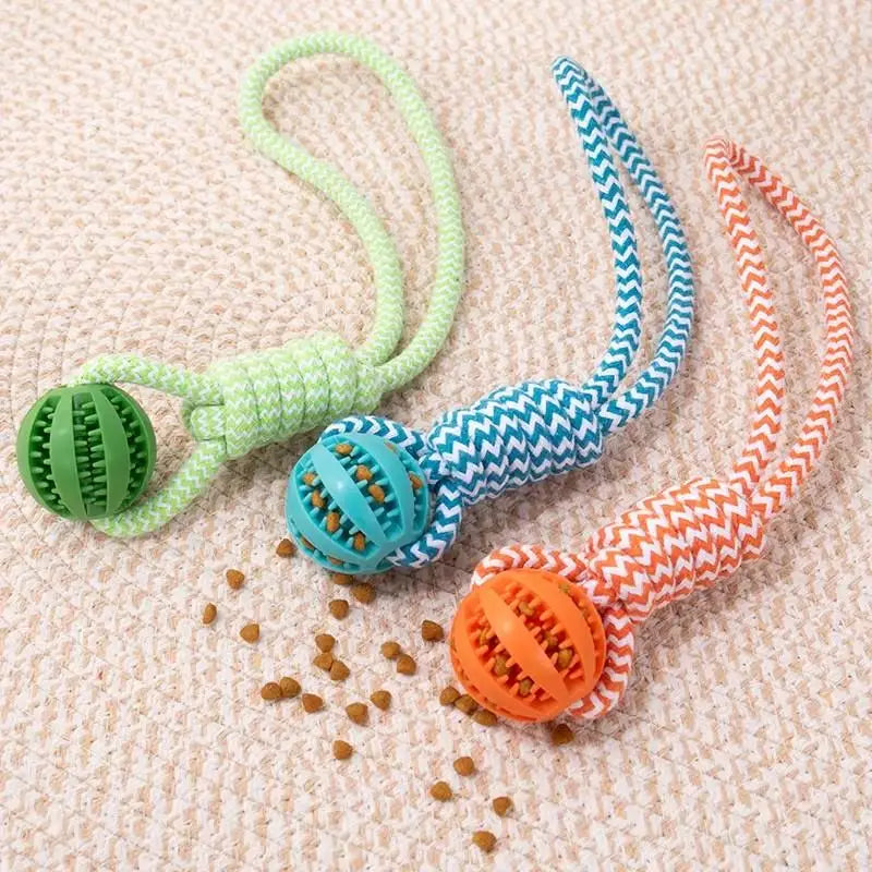 Pet Tug Rope Toy Durable Chewing Dental Health Ball for Interactive Fun Small Medium Dogs