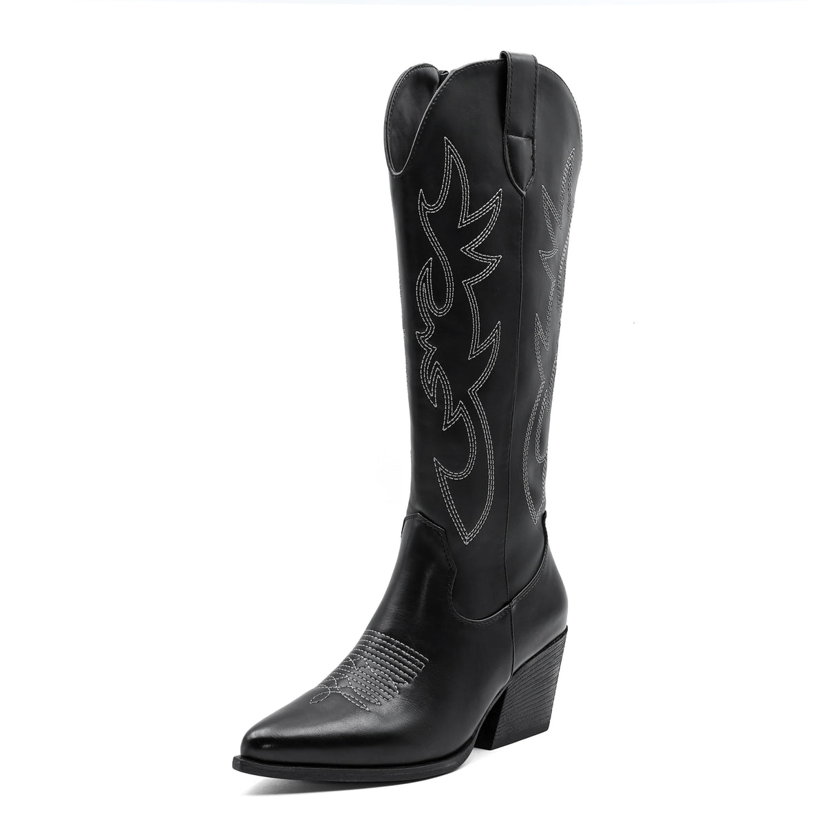 Shoes for Women New Embroidered Western Cowboy Boots Women Autumn Pointed Toe Thick Heel High Knee Boots
