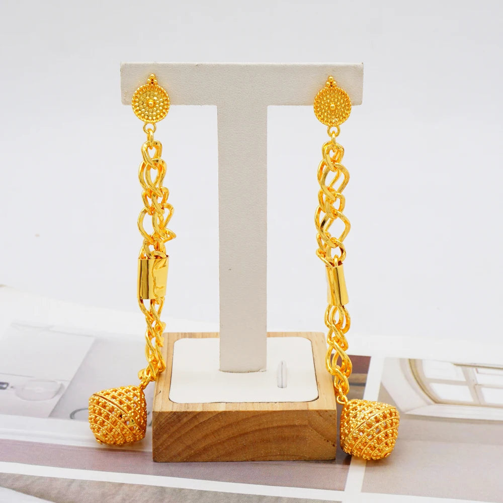 Dubai Luxury Gold Color Jewelry Set for Women Pendant Earrings Sexy Jewelry Wearing Necklaces Earrings Weddings Gifts