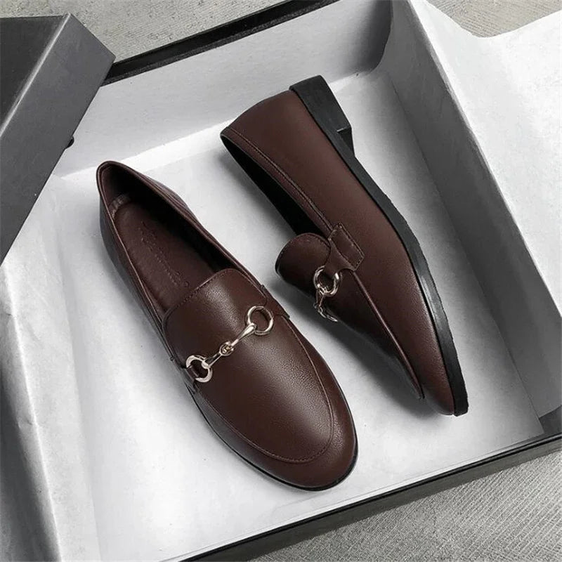 Womens Shoes Flats Loafers Ladies Fashion Leather Brand Sneakers Womens Designer Flat Ladies Shoes Woman Luxury Female Footwear