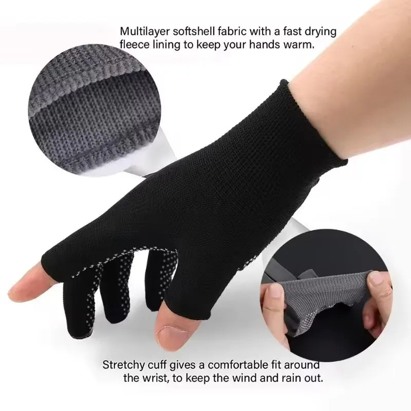 Touchscreen Nylon Gloves for Men Women Non-slip Breathable Half Finger Gloves for Summer Outdoor Riding Sport Fitness Sunscreen