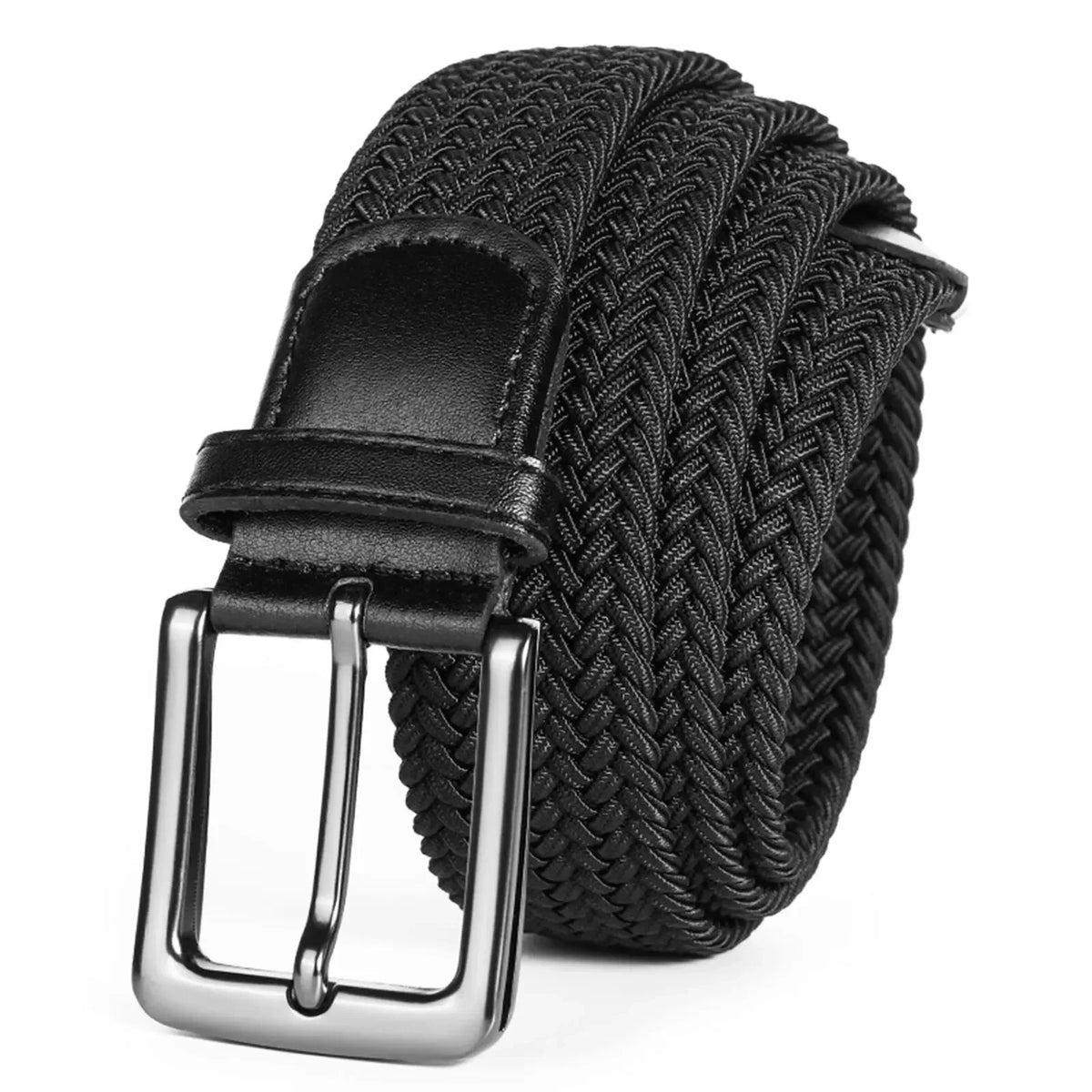 Men's Stretch Belts Elastic Braided 1 Pack, Woven Belt Men for Golf Casual Pants Shirts Jeans Comfortable
