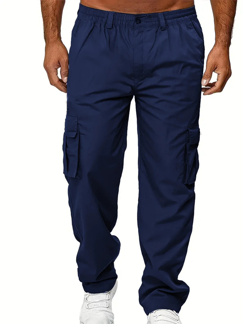Men's Cargo Pants Sweatpants Outdoor Loose Straight Long Trousers Summer Casual Multi-Pocket Durable Workwear Male Trousers