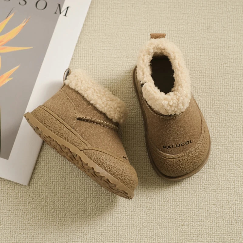 Kids Snow Boots 2025 Winter New Soft Sole Cotton Boot Girls Boots Warm Thick Cotton Shoes All Match Sneakers Ankle Boots for Boy