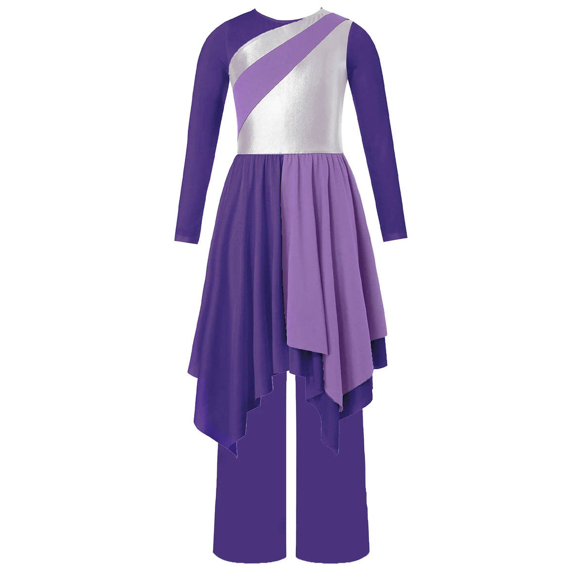 Kids Girls Liturgical Praise Dress Lyrical Dance Performance Costumes Children Church Choir Worship Ballroom Dancing Dancewear