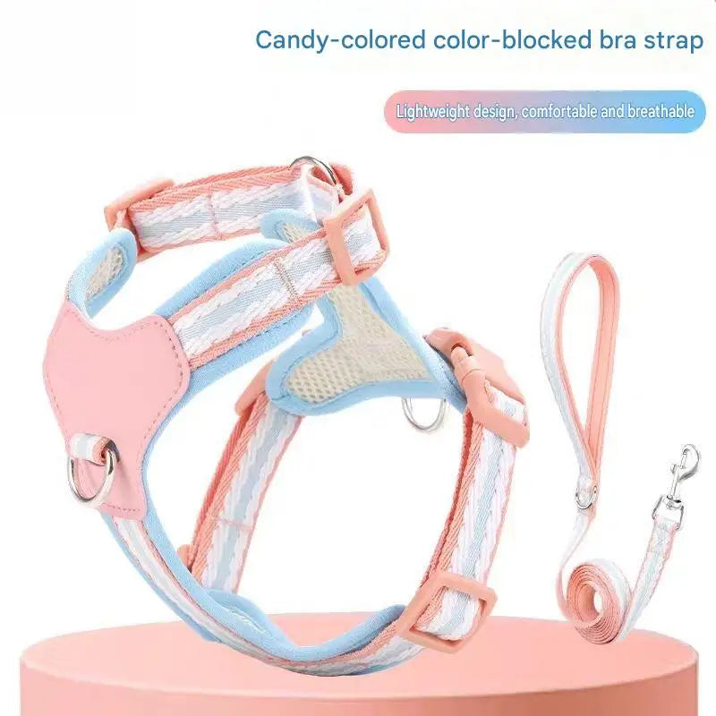 Dog/Pet Harnesses No Pull with Dog Collar Breathable Dog Harness Leash Adjustable Chest Strap For Small Puppy Outdoor Walking