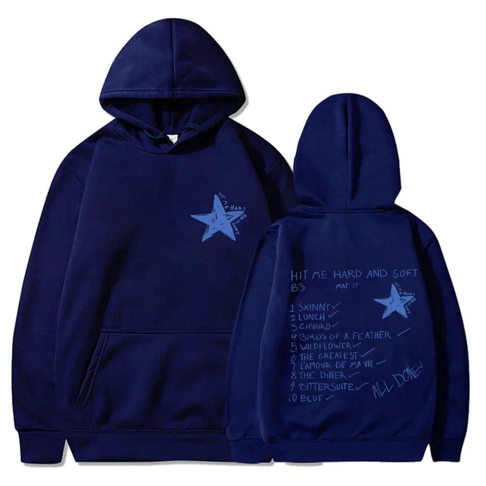 Hit Me Hard and Soft Tour Printed Hoodies Men's Women's Hooded Sweatshirts Sports Casual Long Sleeve Oversize Street Warm Hoodie